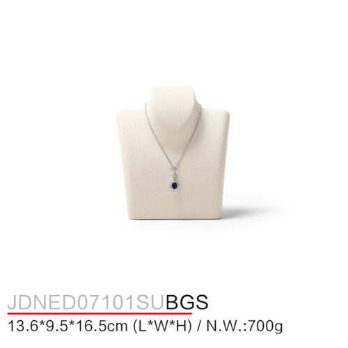 Elegant-6.5-Inch-High-Jewelry-Mannequin-Necklace-Bust-Beige-Suede